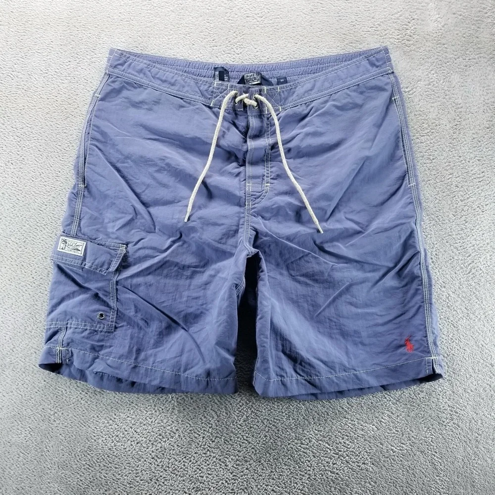VTG Polo Ralph Lauren‎ Swim Shorts Mens L Blue 9
